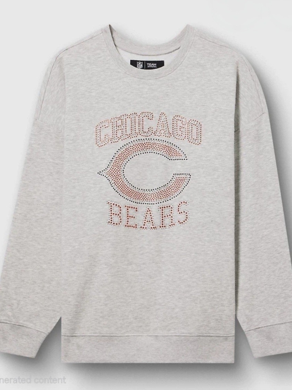 Torrid NFL Chicago Bears Rhinestone Relaxed Fleece Crew Sweatshirt Size 2X NWT